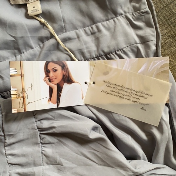 Eva Mendes Bridal Party Collection Gray Summer Skater Fit and Flare Dress Size 6 - Picture 6 of 10